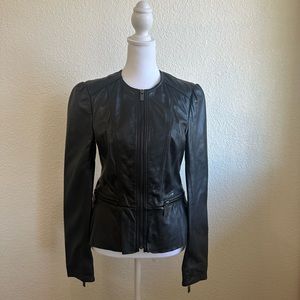 Black Rivet Women Size S Gray Genuine ￼Leather Jacket